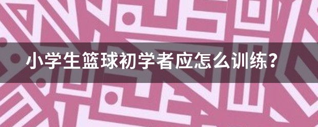 篮球基本功训练小孩小学生